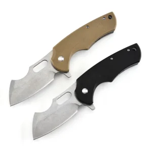 Outdoor Camping and Pocket Folding Knife with G10 Handle Black and Brown D2 Steel Blade for DIY product view 1