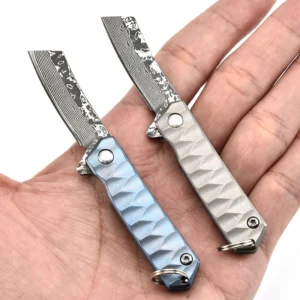 Ciaogh Class Material Foldable Outdoor Camping Pocket Folding Mini Coltelli Damasco with Long Chain - product view 2