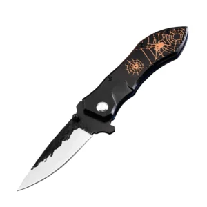 My Order Spider Design Pocket Hunting Folding Handmade Wholesale Outdoor Custom Hunter Camping Knife