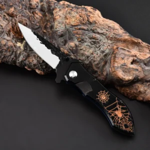 My Order Spider Design Pocket Hunting Folding Handmade Wholesale Outdoor Custom Hunter Camping Knife - product view 2