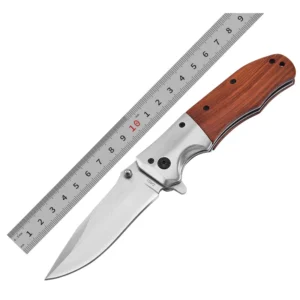 Stainless Steel Wood Handle Folding Pocket Knife - DA51