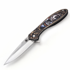 Factory Supports Custom Outdoor Folding Steel Blade Wolf Bear Animal Color Handle Portable Pocket Knife
