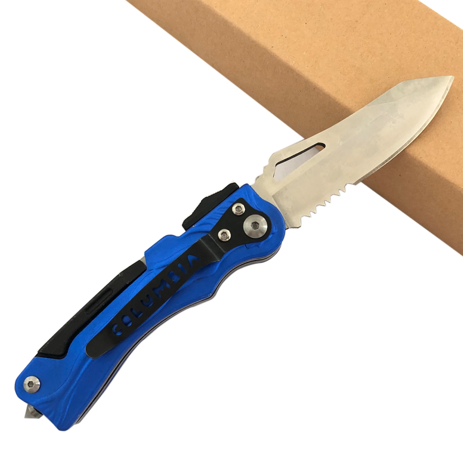 Multifunctional 6 1 Folding Pocket Knife Outdoor Rescue Knife Screwdriver Belt Cutter DIY Steel product view 2