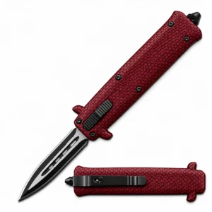 Burgundy Micro-Hex 7-Inch OTF Knife