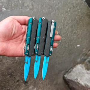 Deep Teal Lattice Mini Glykon OTF Knife