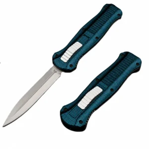 Midnight Teal Micro-Hex Sculpted OTF Knife