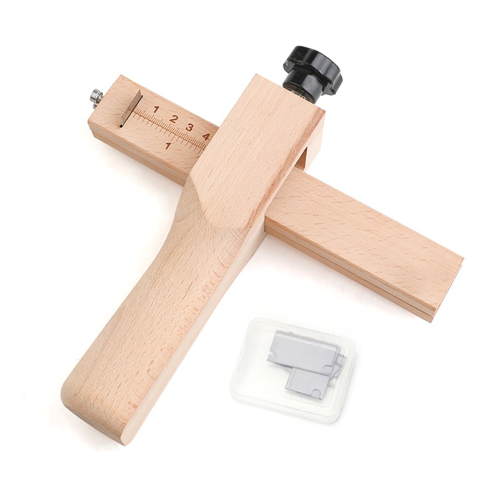Adjustable Wood Leather Strap Cutter showing the actual tool structure