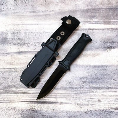 Rubber Handle Stainless steel Fixed Klinge Hunting Knife — TK-FB-0043