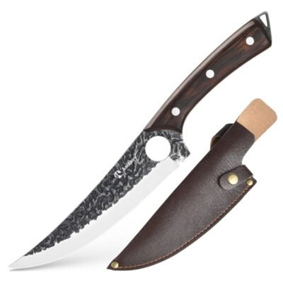 Wood Handle Stainless steel Fixed Blade Hunting Knife — TK-FB-0057