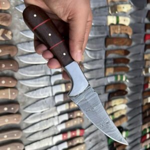 Cuchillo de caza de hoja fija de acero Damascus — TK-FB-0125