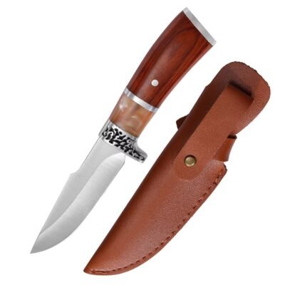 Damascus steel Fixed Blade Bushcraft Knife — TK-FB-0130