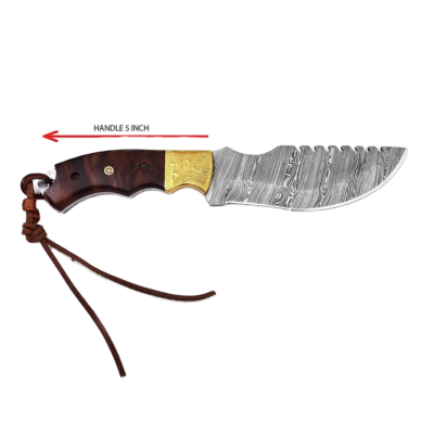 Wood Handle Damascus steel Fixed Blade Hunting Knife — TK-FB-0333