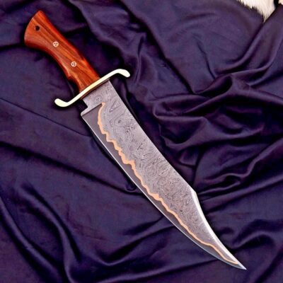 Wood Handle Damascus steel Fixed Čepel Hunting Knife — TK-FB-0395