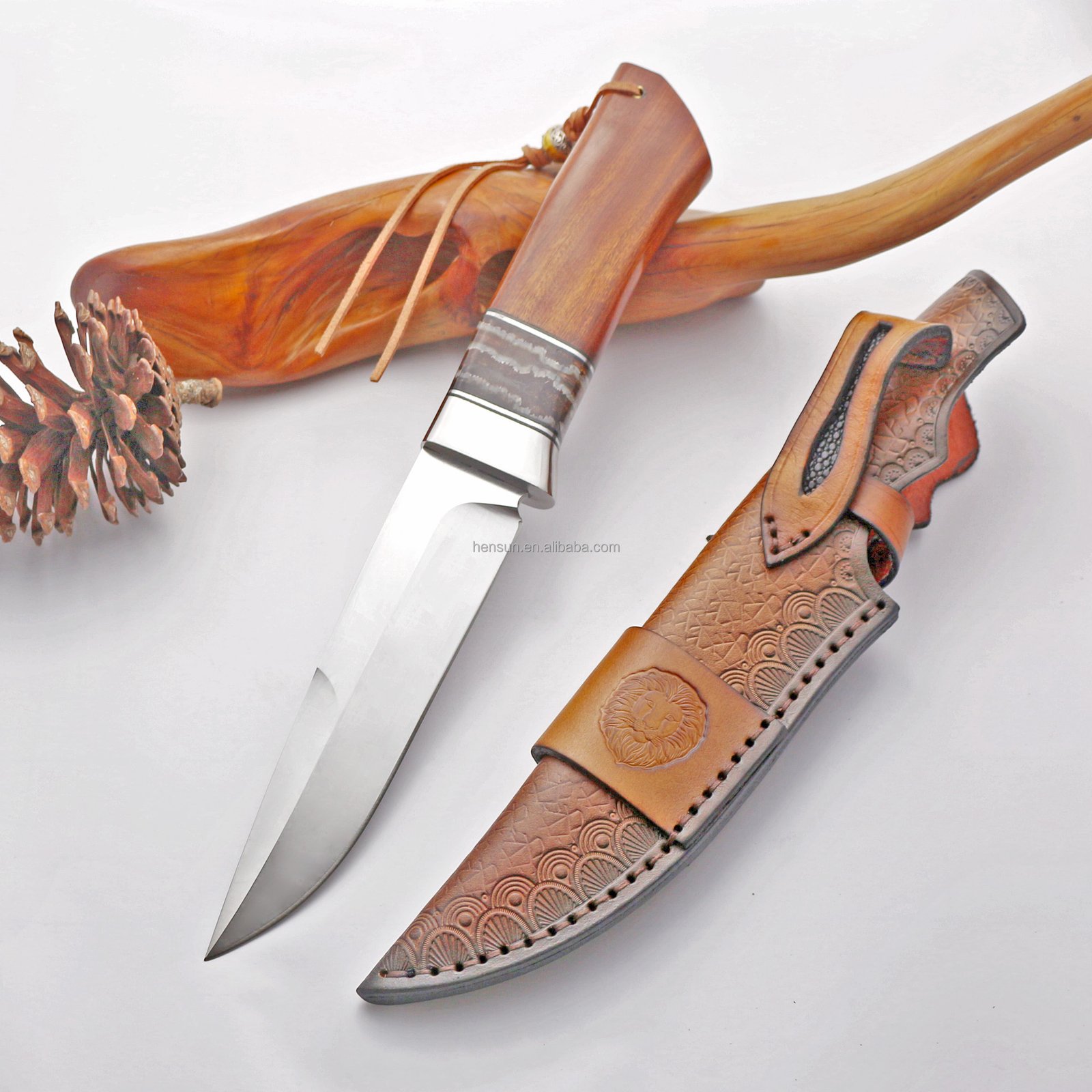 Wood Handle 9Cr18MoV Fixed Клинок Hunting Knife — TK-FB-0423