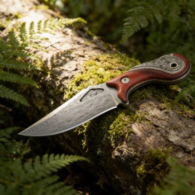 Damascus steel Fixed Blade Hunting Knife — TK-FB-0452