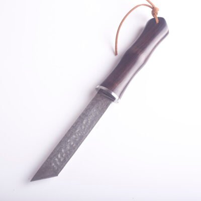 Ebony wood Handle Damascus steel Fixed Lama Hunting Knife — TK-FB-0528