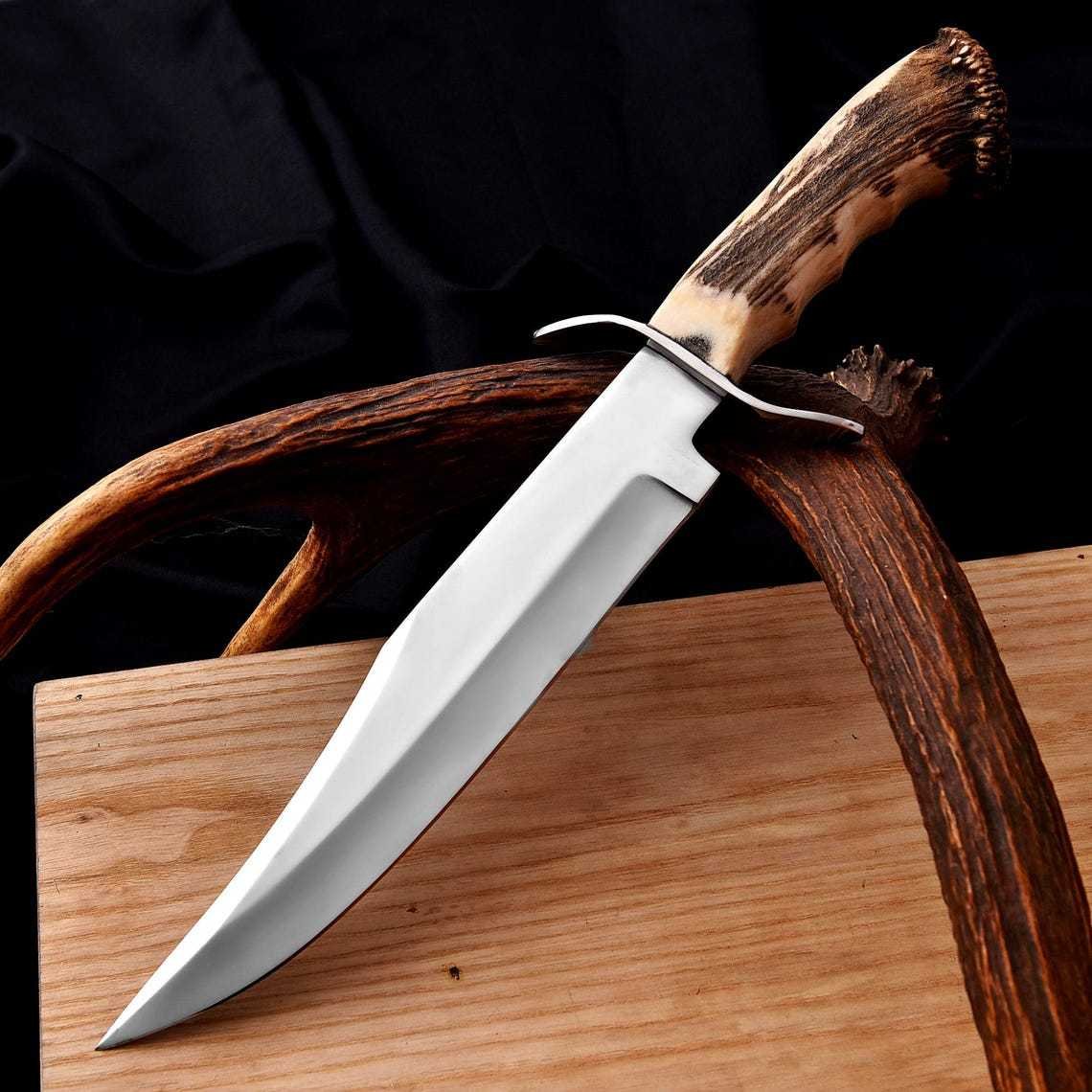 Antler Handle Stainless steel Fixed Lemmet Hunting Knife — TK-FB-0538