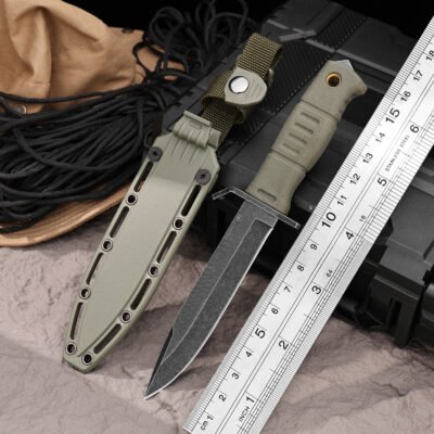 Nylon Handle Stainless steel Fixed Čepel Camping Knife — TK-FB-0594