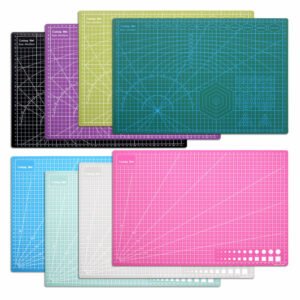 Rectangular PVC craft cutting mats with measurement grids angle lines and circular guides