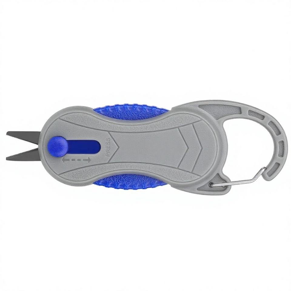 Retractable Fishing Line Cutter with Carabiner showing the actual working structure