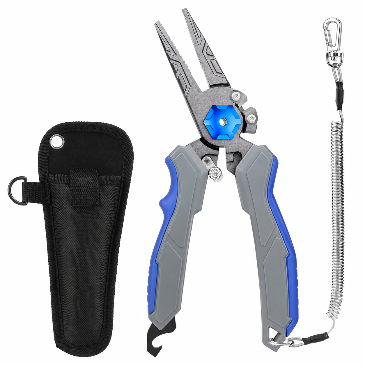 Split-Ring Fishing Pliers with Hooked Handle End shown with its actual working structure